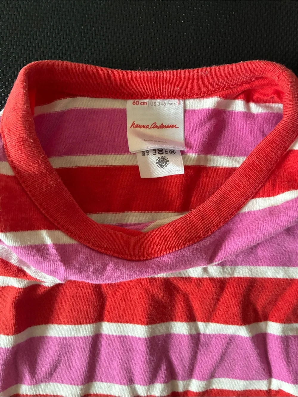 Hanna Andersson 3-6 m Striped One-Piece Romper in Red and Pink